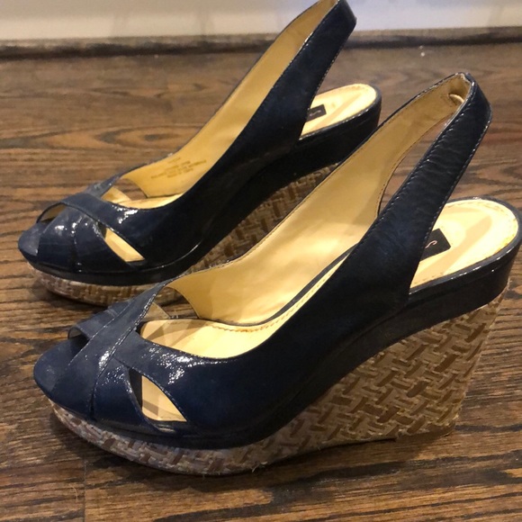 Steven navy patent woven platforms - Picture 4 of 4